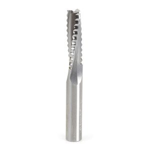 Amana 46129 CNC Solid Carbide Roughing Spiral 3 Flute Chipbreaker 3/8 Dia x 1-1/4 x 3/8 Inch Shank Up-Cut Router Bit