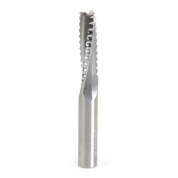 Amana 46129 CNC Solid Carbide Roughing Spiral 3 Flute Chipbreaker 3/8 Dia x 1-1/4 x 3/8 Inch Shank Up-Cut Router Bit
