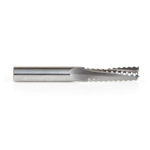 Amana 46129 CNC Solid Carbide Roughing Spiral 3 Flute Chipbreaker 3/8 Dia x 1-1/4 x 3/8 Inch Shank Up-Cut Router Bit