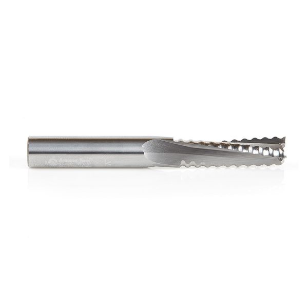 Amana 46129 CNC Solid Carbide Roughing Spiral 3 Flute Chipbreaker 3/8 Dia x 1-1/4 x 3/8 Inch Shank Up-Cut Router Bit