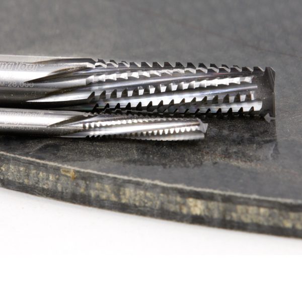 Amana 46133 Solid Carbide End Mill Point Roughing Spiral 6 Flute x 1/4 Dia x 1 x 1/4 Shank for Composite Materials