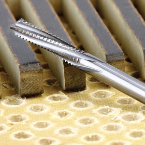 Amana 46133 Solid Carbide End Mill Point Roughing Spiral 6 Flute x 1/4 Dia x 1 x 1/4 Shank for Composite Materials