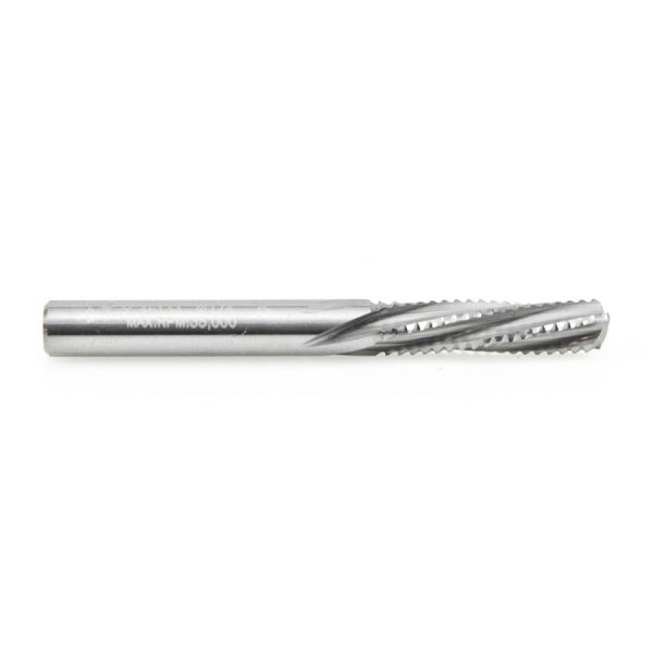Amana 46133 Solid Carbide End Mill Point Roughing Spiral 6 Flute x 1/4 Dia x 1 x 1/4 Shank for Composite Materials
