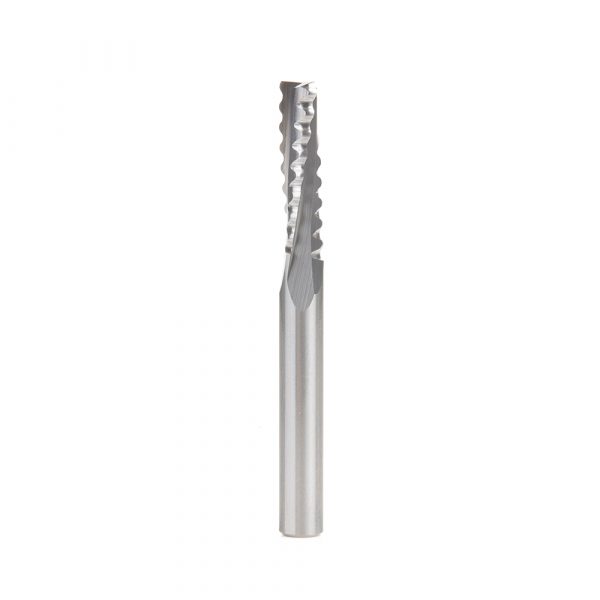Amana 46141 CNC Solid Carbide Roughing Spiral 3 Flute Chipbreaker 1/4 Dia x 7/8 x 1/4 Inch Shank Up-Cut Router Bit