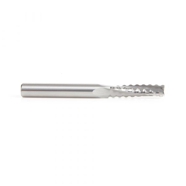 Amana 46141 CNC Solid Carbide Roughing Spiral 3 Flute Chipbreaker 1/4 Dia x 7/8 x 1/4 Inch Shank Up-Cut Router Bit