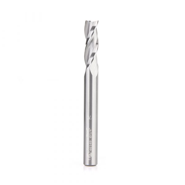 Amana 46149 Solid Carbide Spiral Plunge 1/4 Dia x 3/4 x 1/4 Inch Shank Up-Cut, 3-Flute