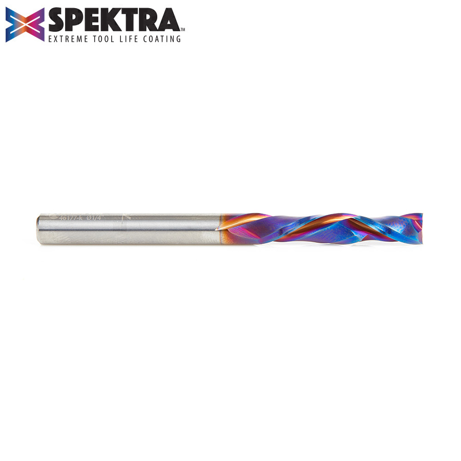 Amana 46177-K CNC Solid Carbide Spektra, Extreme Tool Life Coated Compression Spiral 1/4 Dia x 1-1/4 x 1/4 Shank