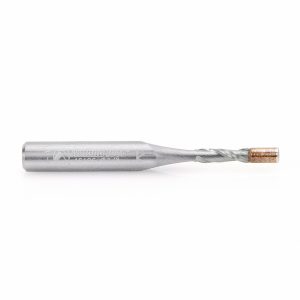 Amana 46196 Solid Carbide UltraTrim Spiral 1/8 Dia x 3/8 x 1/4 Inch Shank with Brass Pilot Guide Up-Cut