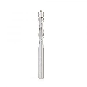 Amana 46197 Solid Carbide UltraTrim Spiral 1/4 Dia x 1 Inch x 1/4 Shank with Double Ball Bearing Up-Cut