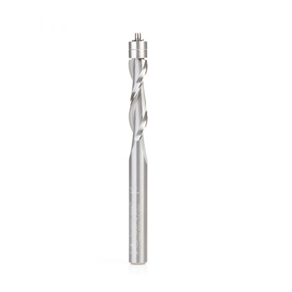 Amana 46197 Solid Carbide UltraTrim Spiral 1/4 Dia x 1 Inch x 1/4 Shank with Double Ball Bearing Up-Cut
