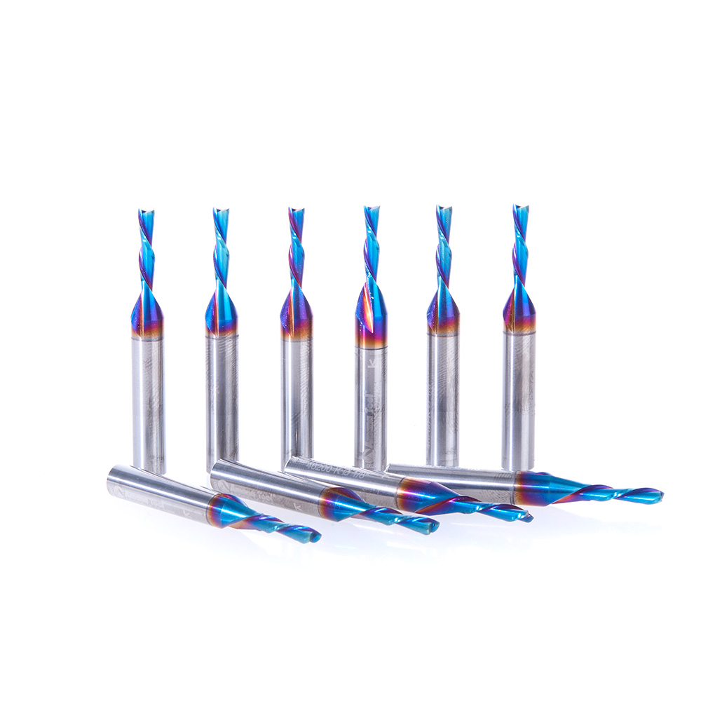 Amana 46200-K-10 10 Pack Solid Carbide Spektra, Extreme Tool Life Coated Spiral Plunge 1/8 Dia x 1/2 x 1/4 Inch Shank