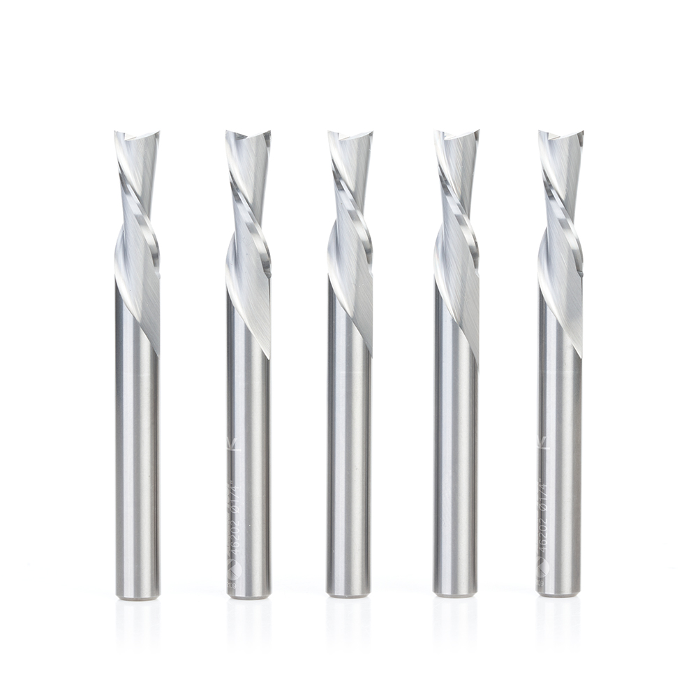 Amana 46202-5 5-Pack Solid Carbide Spiral Plunge 1/4 Dia x 3/4 x 1/4 Inch Shank Down-Cut
