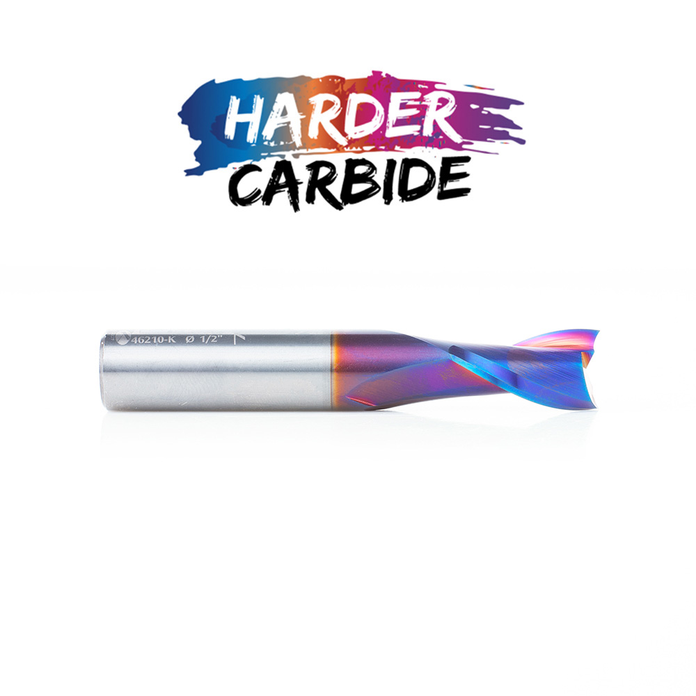 Amana 46210-K Solid Carbide Spektra, Extreme Tool Life Coated Spiral Plunge 1/2 Dia x 7/8 x 1/2 Inch Shank Up-Cut