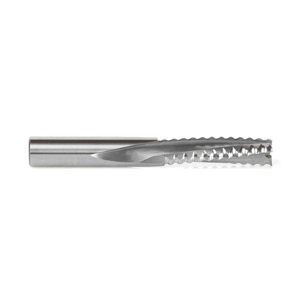 Amana 46223 CNC Solid Carbide Roughing Spiral 3 Flute Chipbreaker 3/8 Dia x 1-1/4 x 3/8 Inch Shank Down-Cut Router Bit
