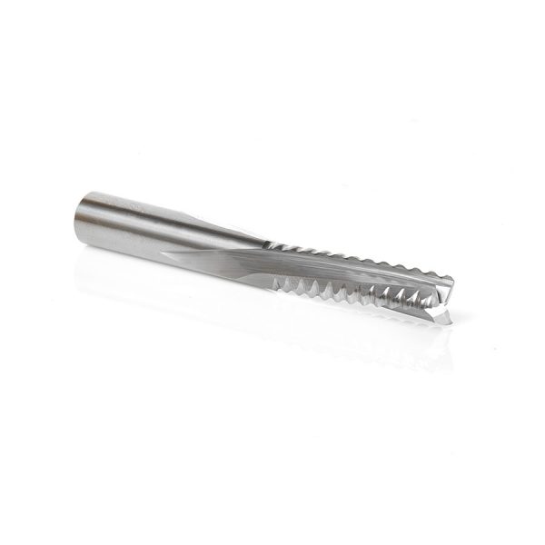 Amana 46223 CNC Solid Carbide Roughing Spiral 3 Flute Chipbreaker 3/8 Dia x 1-1/4 x 3/8 Inch Shank Down-Cut Router Bit