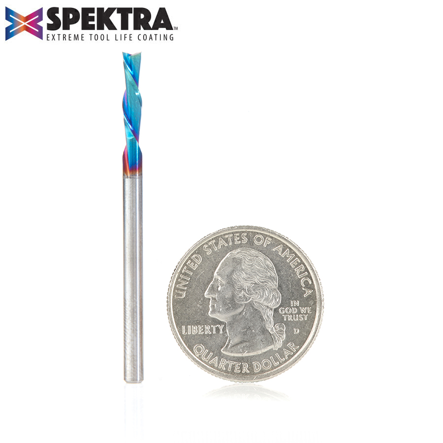 Amana 46227-K Solid Carbide Spektra, Extreme Tool Life Coated Spiral Plunge 1/8 Dia x 1/2 x 1/8 Inch Shank