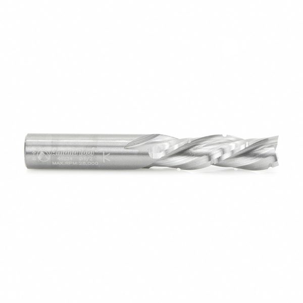 Amana 46234 CNC Solid Carbide Spiral Flute Roughing/Finishing with Chipbreaker 1/2 Dia x 1-5/8 x 1/2 Inch Shank Down-Cut Router Bit