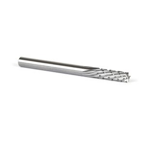 Amana 46264 Solid Carbide CNC Spiral Carbon Graphite & Carbon Fiber Panel Cutting 1/4 Dia x 3/4 x 1/4 Shank x 3 Inch Long Down-Cut Router Bit