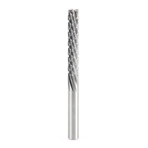 Amana 46265 Solid Carbide CNC Spiral Carbon Graphite & Carbon Fiber Panel Cutting 1/4 Dia x 1-1/2 x 1/4 Shank x 3 Inch Long Down-Cut Router Bit