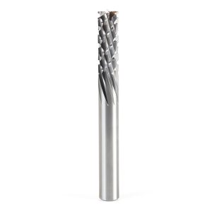 Amana 46266 Solid Carbide CNC Spiral Carbon Graphite & Carbon Fiber Panel Cutting 3/8 Dia x 1-1/8 x 3/8 Shank x 3-1/2 Inch Long Down-Cut Router Bit