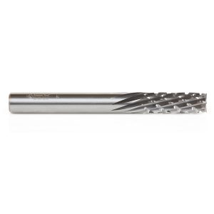 Amana 46266 Solid Carbide CNC Spiral Carbon Graphite & Carbon Fiber Panel Cutting 3/8 Dia x 1-1/8 x 3/8 Shank x 3-1/2 Inch Long Down-Cut Router Bit