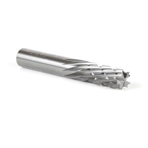 Amana 46267 Solid Carbide CNC Carbon Graphite & Spiral Carbon Fiber Panel Cutting 1/2 Dia x 1-1/8 x 1/2 Shank x 3-1/2 Inch Long Down-Cut Router Bits