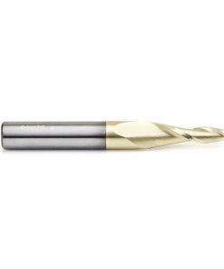 Amana 46285 CNC 2D and 3D Carving 5 Deg Tapered Angle Ball Tip 1/4 Dia x 1/8 Radius x 1-3/8 x 1/2 Shank x 4 Inch Long x 2 Flute Solid Carbide ZrN Coated Up-Cut Spiral Router Bit