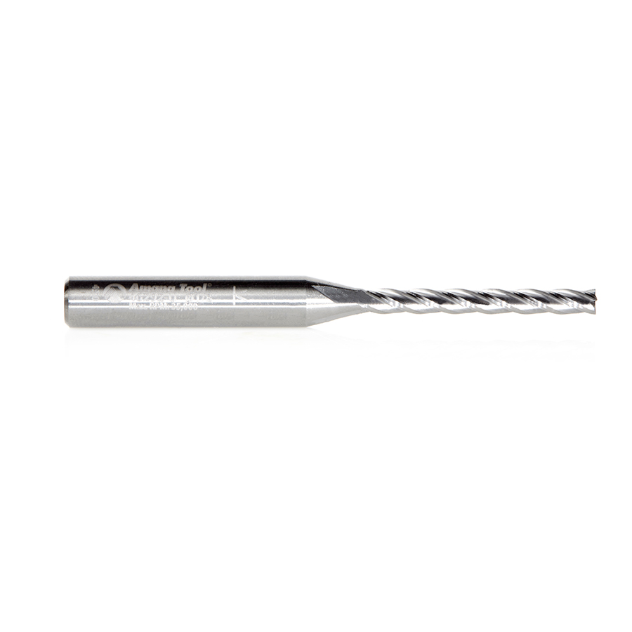 Amana 46292-U CNC 2D and 3D Carving Flat Bottom x 0.10 Deg Angle x 1/8 Dia x 1-3/32 x 1/4 Shank x 2-1/2 Inch Long x 4 Flute Solid Carbide Router Bit