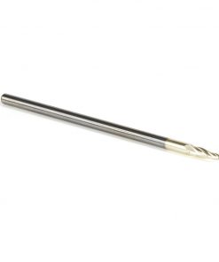 Amana 46293 CNC 2D and 3D Carving 5.4 Deg Tapered Angle Ball Tip 1/16 Dia x 1/32 Radius x 0.362 x 1/8 Shank x 3 Inch Long x 4 Flute Solid Carbide Up-Cut Spiral ZrN Coated Router Bit