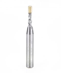 Amana 46296 Solid Carbide UltraTrim Spiral 1/8 Dia x 3/8 x 1/4 Inch Shank with Brass Pilot Guide Down-Cut