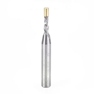Amana 46296 Solid Carbide UltraTrim Spiral 1/8 Dia x 3/8 x 1/4 Inch Shank with Brass Pilot Guide Down-Cut