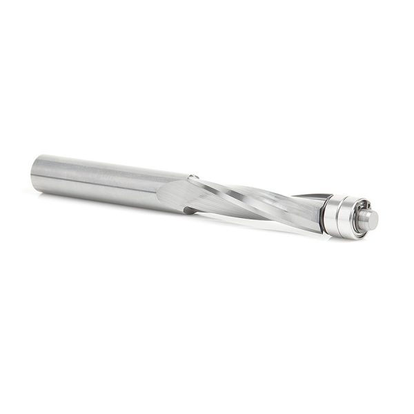 Amana 46304 Solid Carbide UltraTrim Spiral 1/2 Dia x 2 Inch x 1/2 Shank with Double Lower Ball Bearing Up-Cut