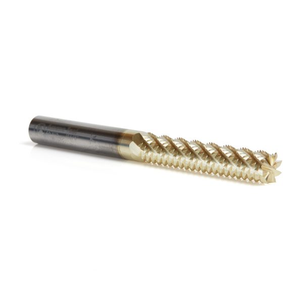 Amana 46305 CNC Solid Carbide ZrN Coated Honeycomb Cutting Hogger 3/8 Dia x 2 x 3/8 Shank x 4 Inch Long x 8-Flute