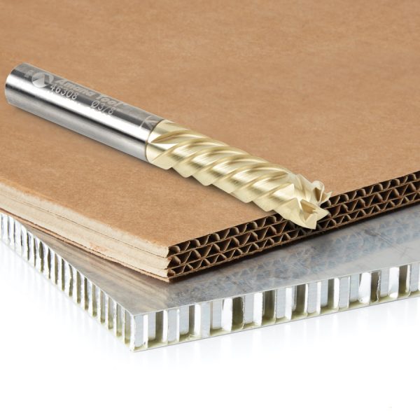 Amana 46302 CNC Compression Solid Carbide ZrN Coated Honeycomb Cutting 1/4 Dia x 3/4 x 1/4 Shank x 6-Flute