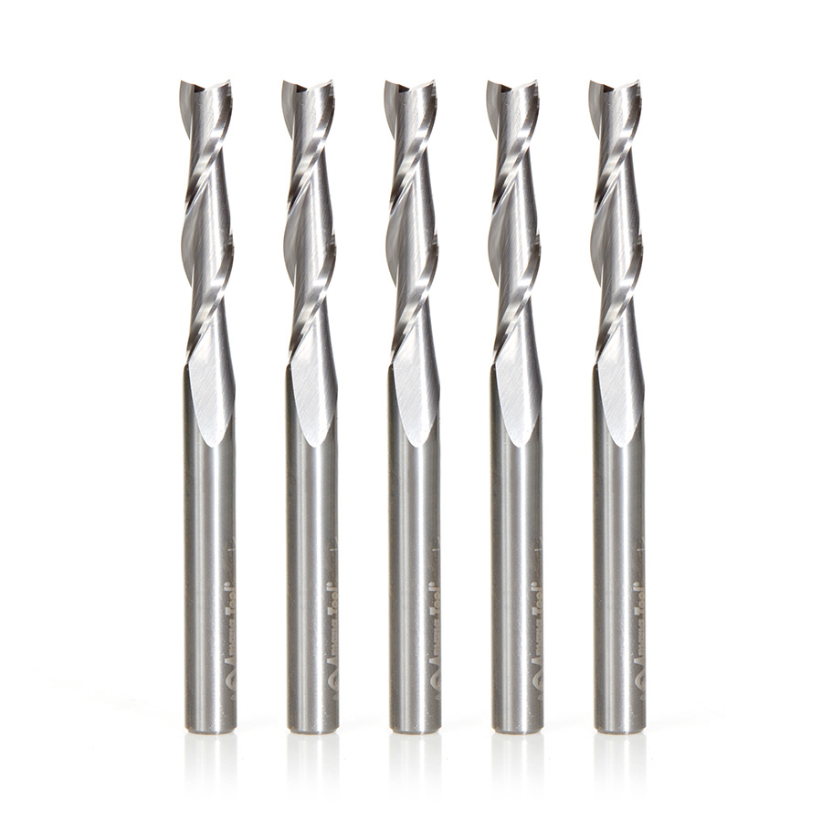 Amana 46321-5 5-Pack Solid Carbide Spiral Plunge 1/4 Dia x 1-1/4 x 1/4 Inch Shank Up-Cut Router Bits