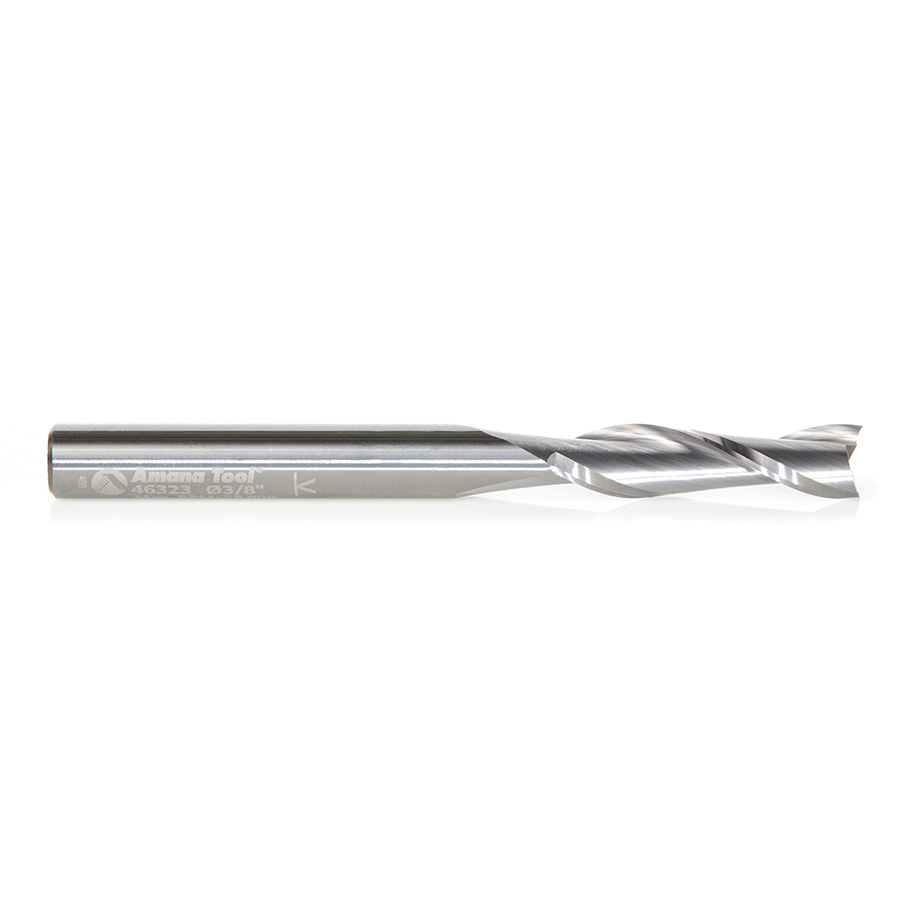 Amana 46323 Solid Carbide Spiral Plunge 3/8 Dia x 1-1/2 x 3/8 Inch Shank Up-Cut
