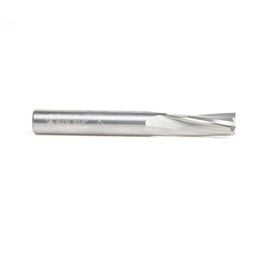 Amana 46330 Solid Carbide Slow Spiral Flute Plunge 3/8 Dia x 1 Inch x 3/8 Shank Router Bit