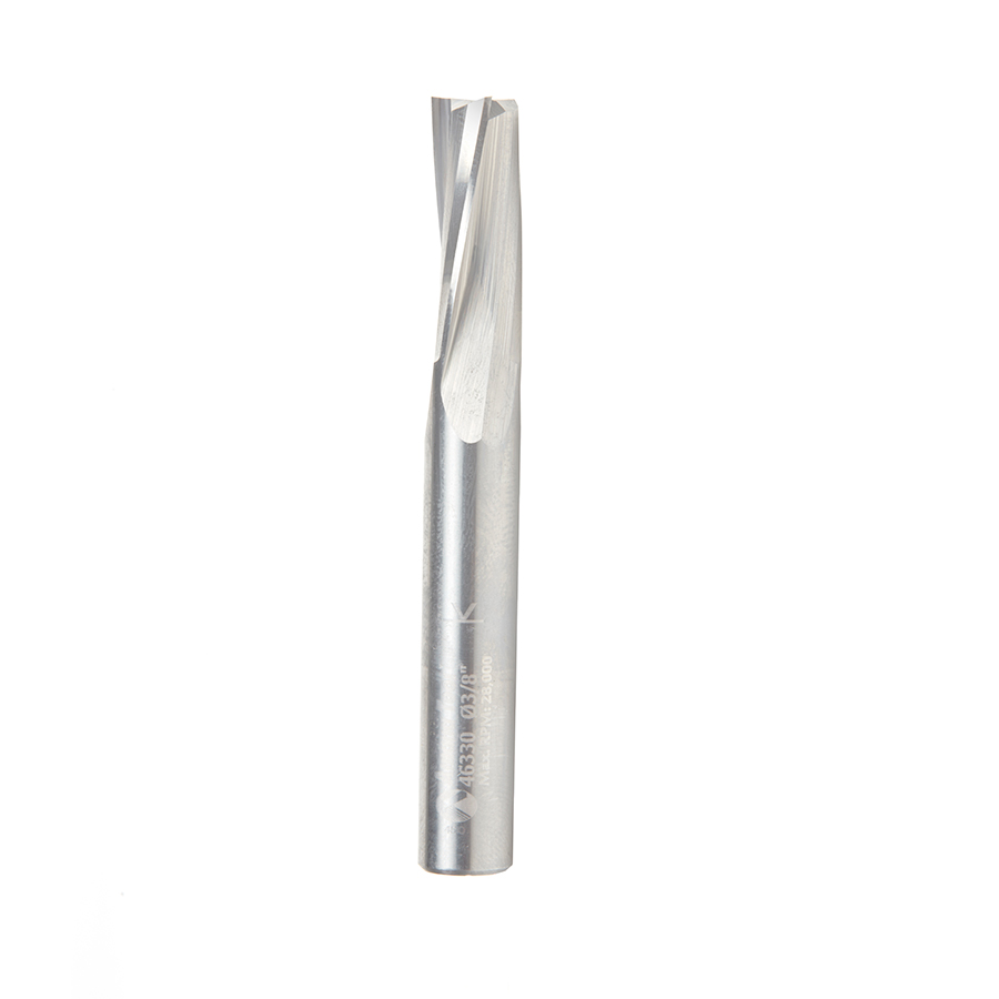 Amana 46330 Solid Carbide Slow Spiral Flute Plunge 3/8 Dia x 1 Inch x 3/8 Shank Router Bit
