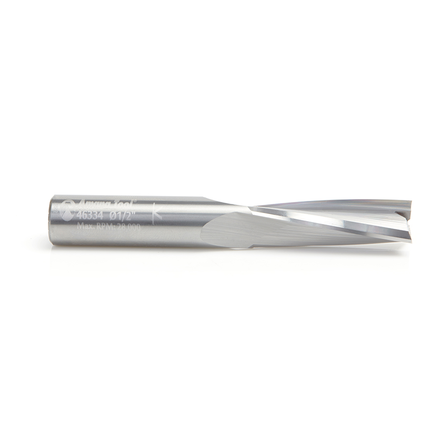 Amana 46334 Solid Carbide Slow Spiral Flute Plunge 1/2 Dia x 1-1/2 Inch x 1/2 Shank Router Bit