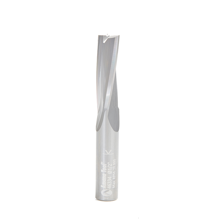 Amana 46334 Solid Carbide Slow Spiral Flute Plunge 1/2 Dia x 1-1/2 Inch x 1/2 Shank Router Bit