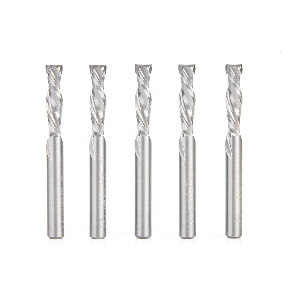 Amana 46350-5 5 Pack CNC Solid Carbide Mortise Compression Spiral 1/4 Dia x 1 Inch x 1/4 Shank