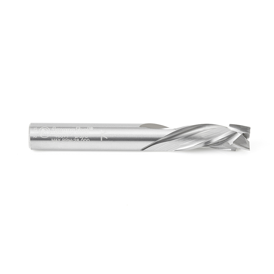 Amana 46371 Solid Carbide Compression Spiral 3/8 Dia x 1 x 3/8 Shank x 3 Inch Long CNC Nesting Router Bit
