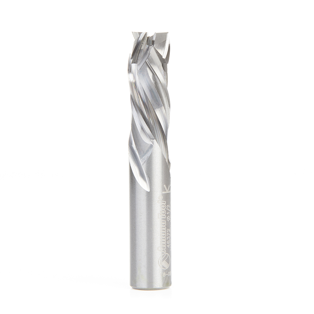 Amana 46372 Solid Carbide Compression Spiral 1/2 Dia x 1-1/4 x 1/2 Shank x 3 Inch Long CNC Nesting Router Bit