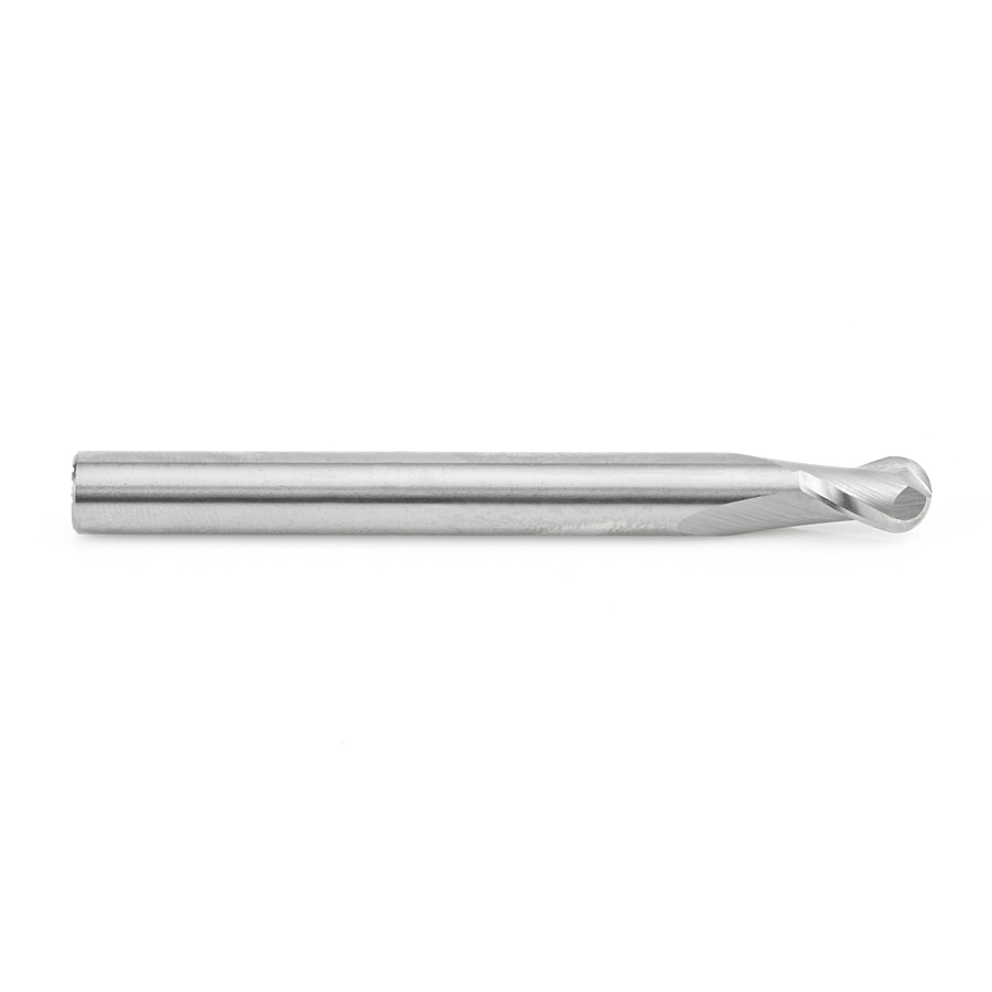 Amana 46374 Solid Carbide Up-Cut Ball Nose Spiral 1/4 Dia x 3/8 x 1/4 Shank x 2-1/2 Inch Long Router Bit