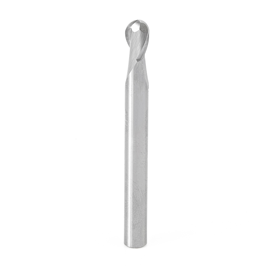 Amana 46374 Solid Carbide Up-Cut Ball Nose Spiral 1/4 Dia x 3/8 x 1/4 Shank x 2-1/2 Inch Long Router Bit