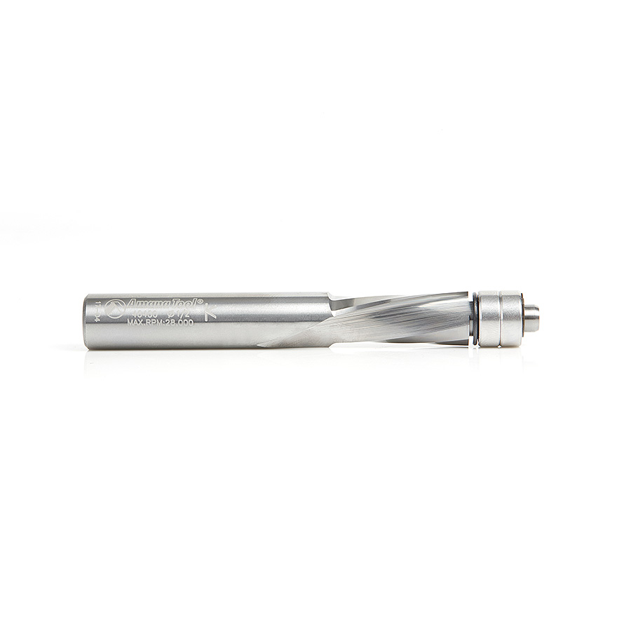 Amana 46400 Solid Carbide UltraTrim Spiral 1/2 Dia x 1-1/4 x 1/2 Inch Shank with Double Lower Ball Bearing Down-Cut