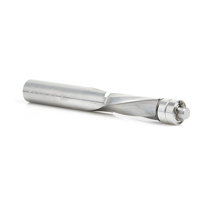 Amana 46400 Solid Carbide UltraTrim Spiral 1/2 Dia x 1-1/4 x 1/2 Inch Shank with Double Lower Ball Bearing Down-Cut