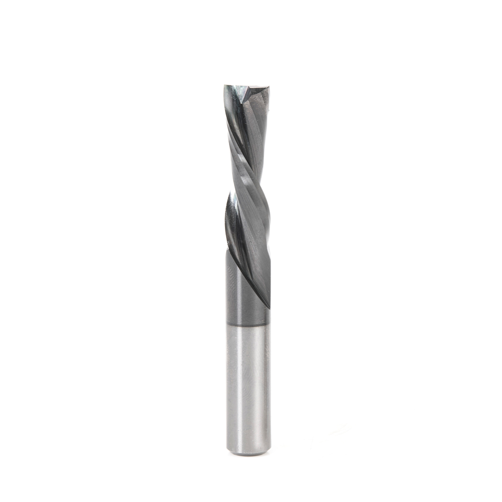 Amana 46420-DLC Solid Carbide Spiral Plunge Diamond-Like Carbon (DLC) Coated for Solid Wood 3/8 Dia x 1-1/4 x 3/8 Shank Down-Cut