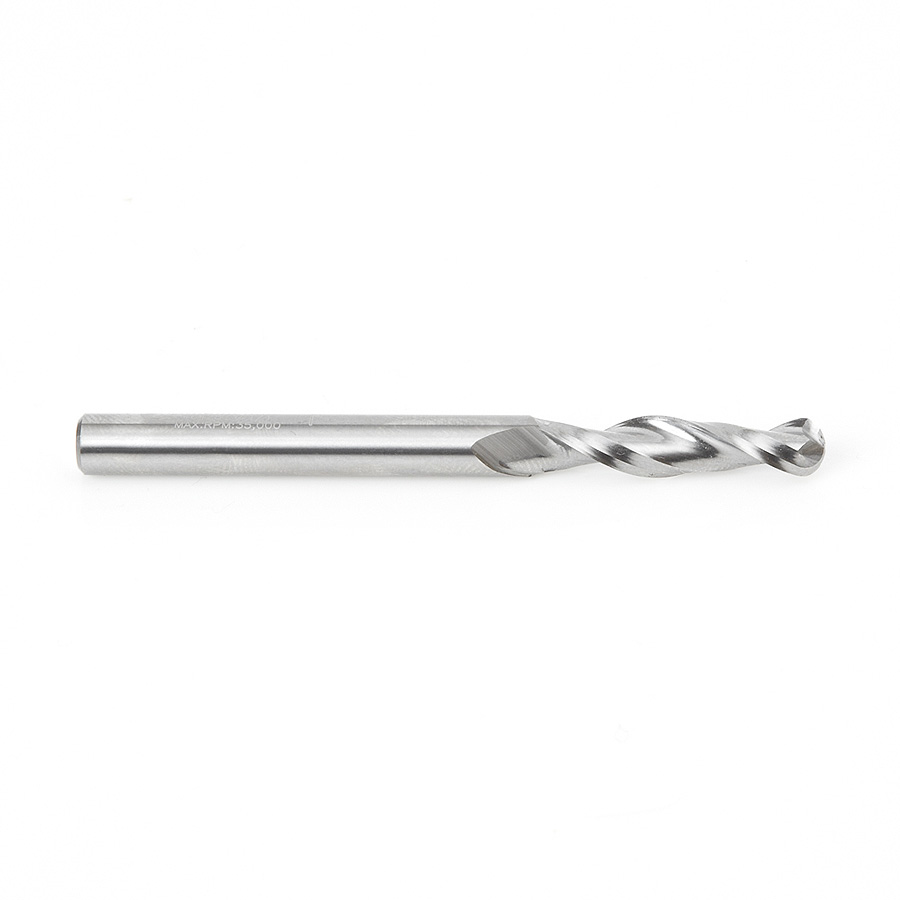 Amana 46428 Solid Carbide Up-Cut Spiral Ball Nose 1/8 Radius x 1/4 Dia x 1-1/8 x 1/4 Shank x 3 Inch Long x 2 Flute Router Bit