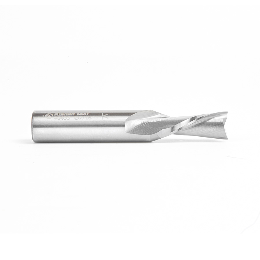 Amana 46435 Solid Carbide Spiral Plunge 7/16 Dia x 1 Inch x 1/2 Shank Down-Cut